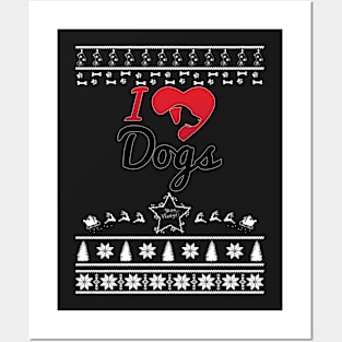 Merry Christmas DOGs Posters and Art